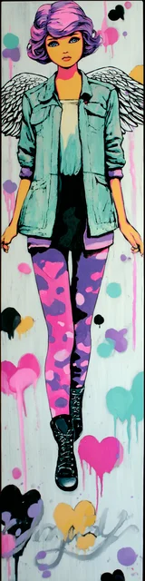 Free angel bookmark featuring an angel in a blue jacket